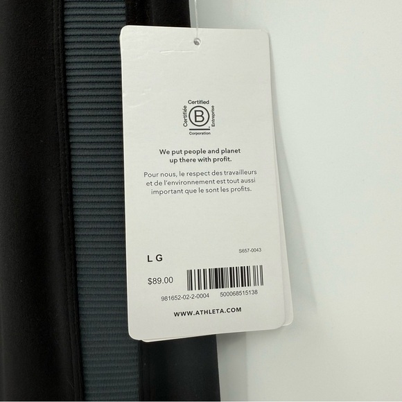 Athleta Elation Rib Trim 7/8 Tight in Black Grey Rib Size L - Picture 8 of 16